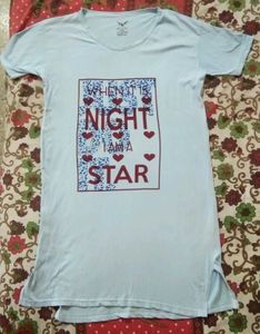 Cute Graphic Tee knee length nightdress