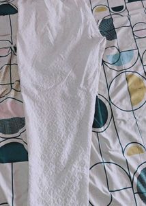 Peach Embroidered Kurta With Chikankari Pant