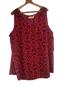 Red &amp; Black Print Tank Top