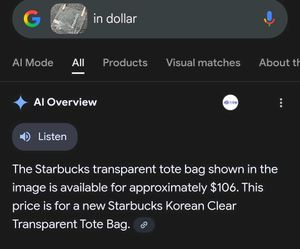 Starbucks Clear Tote Bag