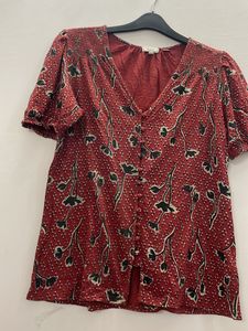Maroon Printed Top