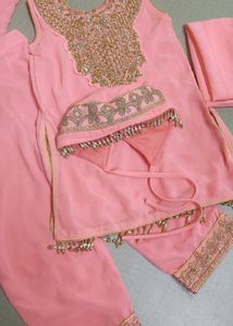 Pink Embellished Girls&#39; Outfit