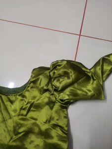 Olive Green Satin Top