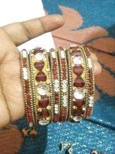 Kio Yi B Combo Lelo Sirf 99Maroon Stone Bangles