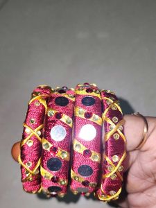 Maroon Silk Thread Bangles