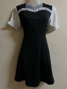 Korean Pintrest Black Flared One Piece