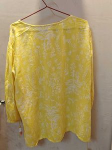 Yellow Floral Print Top