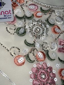 Elegant Floral Embroidered Fabric