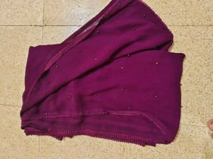 Marron Plain Saree With Padded Stitched Blouse