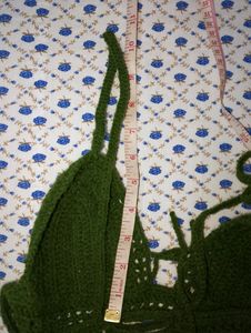 Crochet Bra Top_ Olive Green