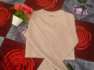 Women Fitted Crew Neck Crop T-shirt