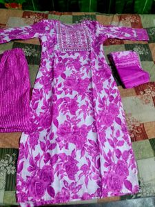 pink kurti set