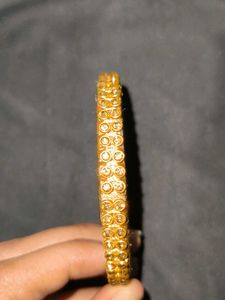 Artificial Gold Stone Wooden Bangles (Set of 4