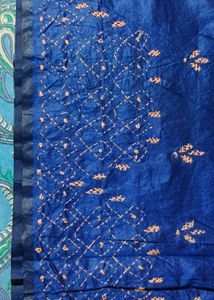 Embroidered Kantha Art Silk Saree