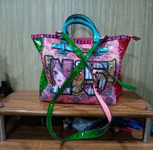 Imported Novelty Print Satchel Handbag