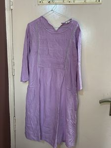 Elegant Lavender Pleated Kurta