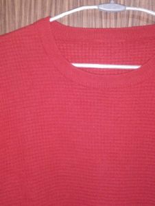 Maroon Knit Pullover Sweater