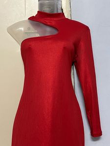Tokyo Talkies Red One-Shoulder Mini Dress