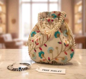 Floral Embroidered Potli Bag