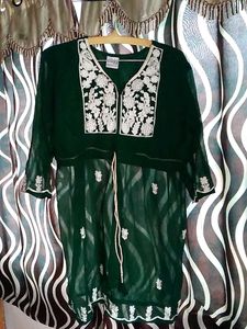 Green Embroidered Top