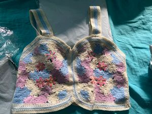 Pink Crochet Butterfly Top