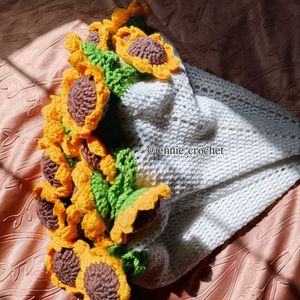 Sunflower Crochet Blanket Bouquet 🌻🍀