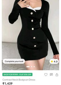 Chic Black Mini Dress with Buttons