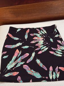 Feather Print Mini Skirt