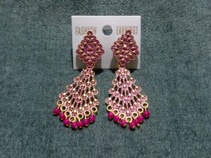 New Premium Quality Earrings Pink Colour