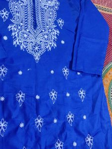 Blue Embroidered Kurta