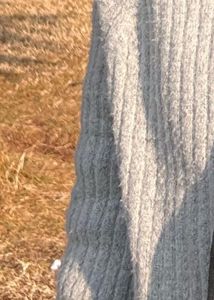Gray Ribbed Knit Sweater