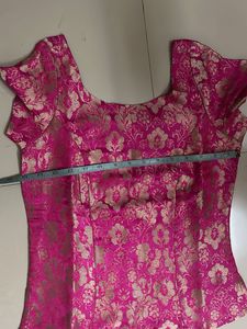 Pink &amp; White Lehenga Choli Set