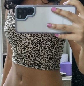Leopard Print Crop Top