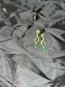 Green &amp; Gold Earrings