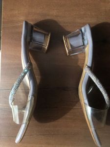 Combo Of Glamorous Gold Heels And Purple Block Hee