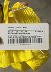 Newme Yellow Textured Dress