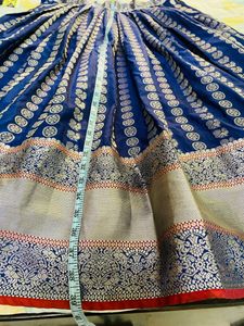 Blue Silk Lehenga Skirt