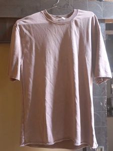 Faded Acid Wash Dusty Rose Oversized Tee