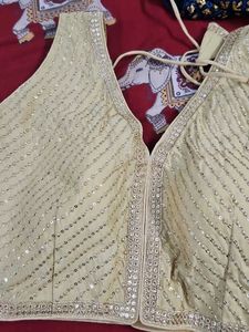 Embellished Crop Top Margin  Attached Sillves