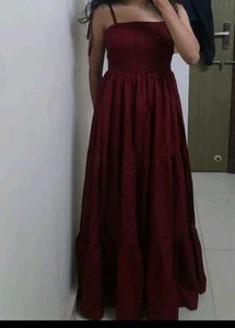 Elegant Maroon Maxi Dress