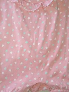 Cute Baby Girl Romper – Pink with Stars &amp; Hearts