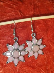 Pink Flower Earrings