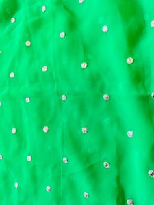 Green Saree With Golden Heavy Border