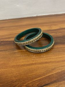 Green &amp; Gold Bangle Set