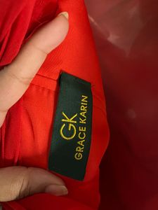 Pintrest Padded Elegant Red Maxi Dress