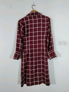 Maroon Checks Dress (Women&#39;s)