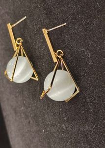 Triangle Drop Gold Toned Earrings