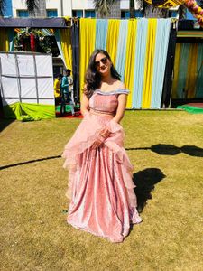 Velvet Peach Lehenga