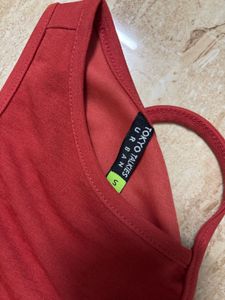 Red One-Shoulder Crop Top