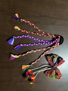 Navratri Combo Bow &amp; Braided Hair Accessory